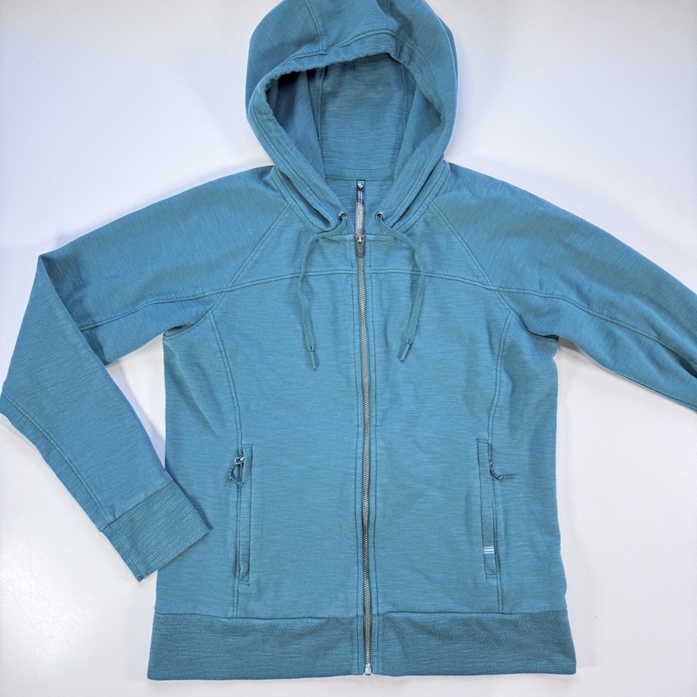 KUHL Lola Hoody Full Zip Sweatshirt Womens Small Teal Blue Outdoor Hiking 4185